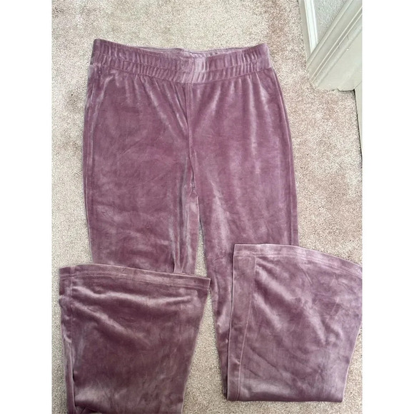 Avia Women's Flared Velour Pants Purple Size S Casual Wide-Leg - Picture 7 of 8